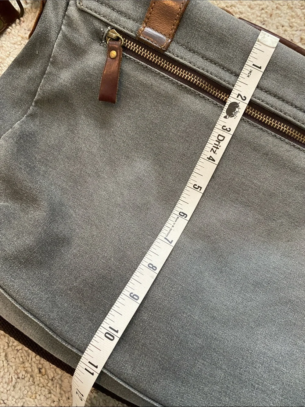 S-Zone Leather and Canvas Messenger Bag.
